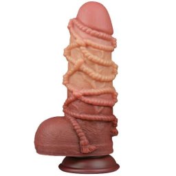 Лепяща се отливка - дилдо Гигант с оребрение "DLS NATURE COCK ROPERY" 25 см