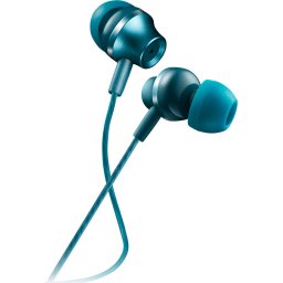 CANYON Stereo earphones with microphone, metallic shell, 1.2M, blue-green