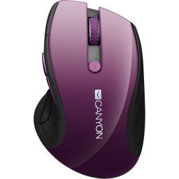 CANYON 2.4Ghz wireless mouse, optical tracking - blue LED, 6 buttons, DPI 1000/1200/1600, Purple pearl glossy