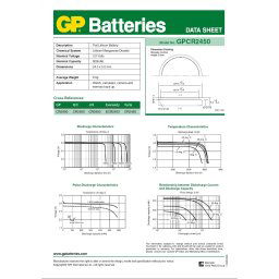 Бутонна батерия литиева GP CR-2450 3V 5 бр. в блистер / цена за 1 бр./ GP