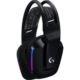 Геймърски слушалки Logitech G733 Lightspeed Wireless RGB, Микрофон, Черни