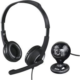 Комплект за стрийминг HAMA 139998, Слушалки с микрофон HS-P150, Камера Spy Protect 720P, Черен