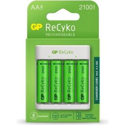 Зарядно у-во GP BATTERIES E411, 2100mAh AA, 800mAh ААА, За 4 бр., NiMH
