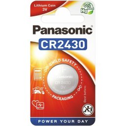 Бутонна батерия литиева PANASONIC CR2430, 3V, 1 бр. в блистер, цена за 1 бр.