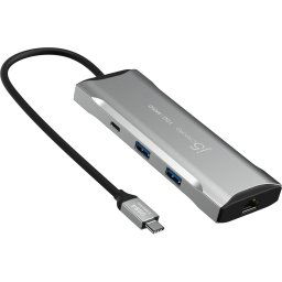 8-портов хъб j5create Mini Dock JCD393, USB-C E-Mark, USB, HDMI, Ethernet, SD, microSD