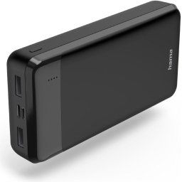 Външна батерия HAMA "Eco Power 20", 20000 mAh, Изходи: 1 x USB-C, 2 x USB-A, Черна