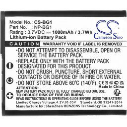 Батерия за апарат SONY NP-BG1 LiIon 3.7V 1000mAh Cameron Sino