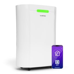 Klarstein Влагоуловител AeroDry Smart 12, 12 л/ден, 18 м², сензор за влажност, управление с приложение, 135 м³/ч (DXJ9-ArDryS-Deh-12LW)