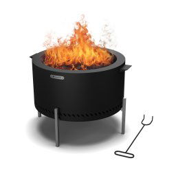 Blumfeldt Ignite Pure огнище, ниско задимяване, скара за барбекю, неръждаема стомана, преносимо, капак за дъжд, дръжки за пренасяне (GQ15-Blm-IgPu-Bl)