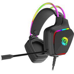 CANYON Darkless GH-9A, RGB gaming headset with Microphone, Microphone frequency response: 20HZ~20KHZ, ABS+ PU leather, USB*1*3.