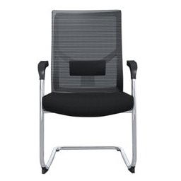Посетителски стол RFG Snow M, до 120кг, дамаска/меш, черен, 2 броя в комплект
