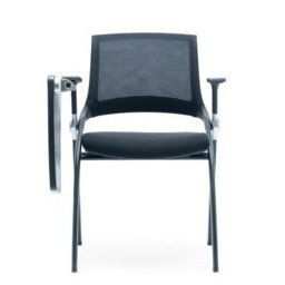 Посетителски стол RFG Swiss Table M, дамаска и меш, черна седалка, черна облегалка, 2 броя в комплект