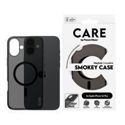 Гръб CARE by PanzerGlass за iPhone 16 Plus, Flagship, Smokey, Urban Combat, Black MagSafe