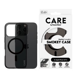 Гръб CARE by PanzerGlass за iPhone 16 Pro, Flagship, Smokey, Urban Combat, Black MagSafe
