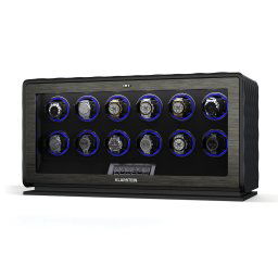 Klarstein LuminousTime навивач за часовници, 12 часовника, много настройки, LED, 10 dB (WW4-LuminousTime12Bl)