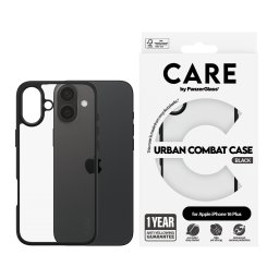 Гръб CARE by PanzerGlass за iPhone 16 Plus, Flagship Case Urban Combat Black Frame