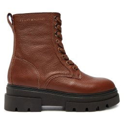Зимни обувки Tommy Hilfiger Bicolor Leather Lace-Up FW0FW08160 Кафяв