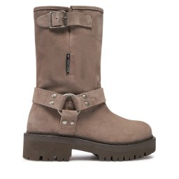 Боти Tommy Jeans Tjw Urban Biker Boot Suede EN0EN02729 Сив