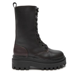 Боти тип челси Calvin Klein Jeans Flatform Lace Up Boot Mg Lth YW0YW01544 Кафяв