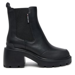 Боти Tommy Jeans Tjw Mid Heel Chelsea Boot EN0EN02681 Черен