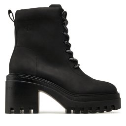 Зимни обувки Calvin Klein Jeans Chunky Heeled Zip Boot Lth YW0YW01548 Черен