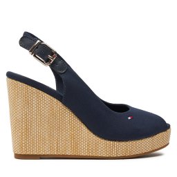 Сандали Tommy Hilfiger Iconic Elena Sling Back Wedge FW0FW04789 Тъмносин