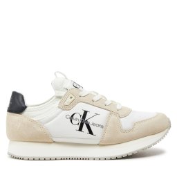 Сникърси Calvin Klein Jeans Runner Sock Laceup Ny-Lth Wn YW0YW00840 Бял
