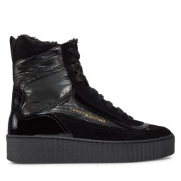 Зимни обувки Tommy Hilfiger Patent Laceup City Snow Boot FW0FW07841 Черен