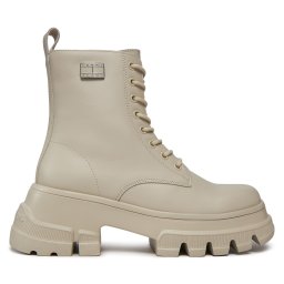 Туристически oбувки Tommy Jeans Tjw Chunky Leather Boot EN0EN02503 Бежов
