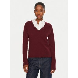 Tommy Hilfiger Пуловер WW0WW43505 Бордо Regular Fit