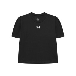 Under Armour Тишърт Ua Crop Sportstyle Logo Ss 1380878 Черен Loose Fit