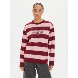 Tommy Jeans Суитшърт Ess Logo DW0DW19041 Виолетов Relaxed Fit