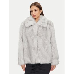 ONLY Кожено палто Rubina 15325924 Сив Regular Fit