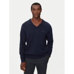 Tommy Hilfiger Пуловер Pima Org Ctn MW0MW28047 Тъмносин Regular Fit