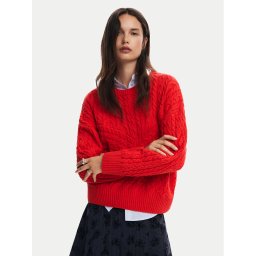 Desigual Пуловер Exeter 24WWJF74 Червен Regular Fit