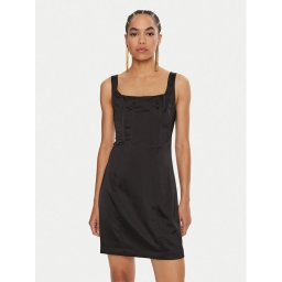 Guess Коктейлна рокля Sia W4BK0F WDEE2 Черен Slim Fit