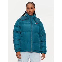 Tommy Jeans Пухено яке Alaska DW0DW18610 Зелен Regular Fit