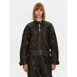 Gestuz Кожено яке Linera 10909473 Кафяв Loose Fit