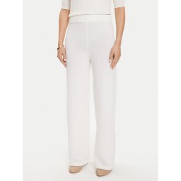 Max Mara Leisure Плетени панталони Epopea 24263360 Бял Relaxed Fit