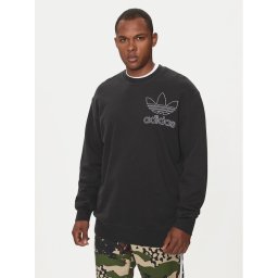 adidas Суитшърт adicolor Outline Trefoil IU2350 Черен Loose Fit
