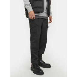 Jack & Jones Текстилни панталони Bill 12247358 Черен Tapered Fit
