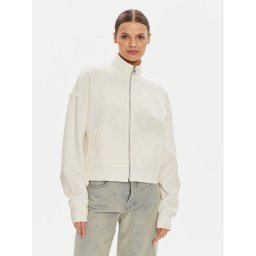 Calvin Klein Jeans Суитшърт Satin Applique J20J223922 Екрю Relaxed Fit