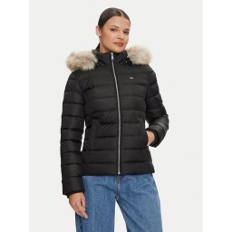 Tommy Jeans Пухено яке Basic DW0DW18312 Черен Slim Fit