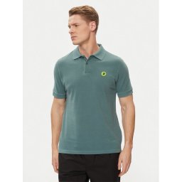 Save The Duck Тениска с яка и копчета Ovidio DR1213M-BATE18 Зелен Regular Fit