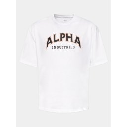 Alpha Industries Тишърт College 146501 Бял Relaxed Fit
