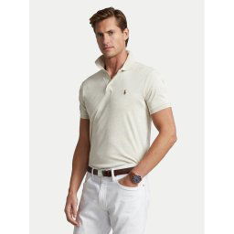 Polo Ralph Lauren Тениска с яка и копчета 710713130002 Екрю Custom Slim Fit