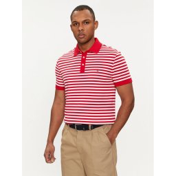 Tommy Hilfiger Тениска с яка и копчета 1985 MW0MW17771 Червен Slim Fit