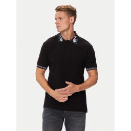 Versace Jeans Couture Тениска с яка и копчета 76GAGT00 Черен Regular Fit