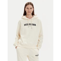 Tommy Hilfiger Суитшърт Monotype Flock WW0WW41236 Екрю Relaxed Fit