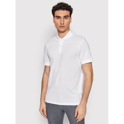 Boss Тениска с яка и копчета Pallas 50468362 Бял Regular Fit